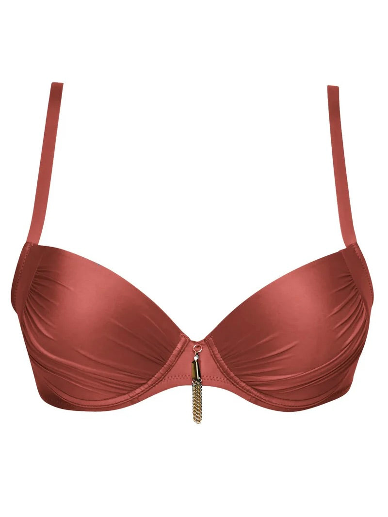 La Jet-Setteuse Padded Bikini Top Auburn