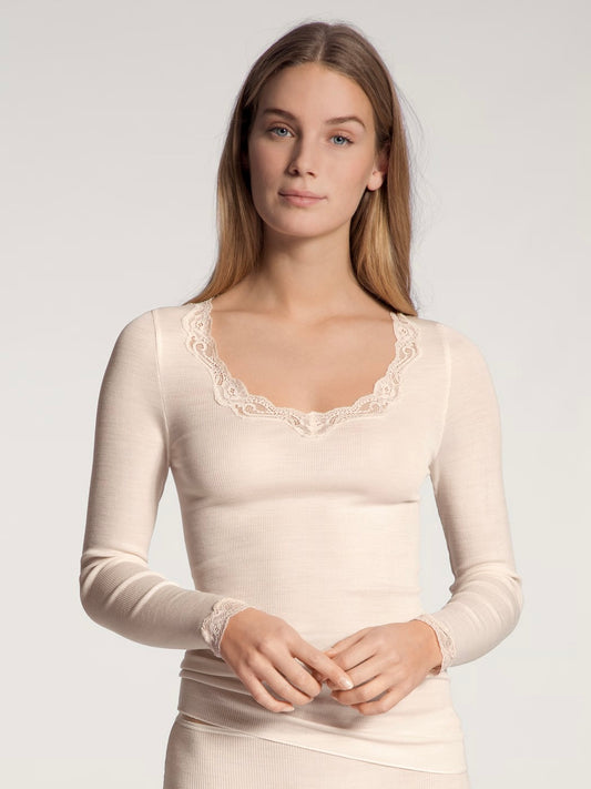 Richesse Lace Shirt Long Sleeve Ivory