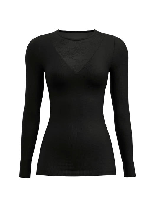 Silky Wool Glam Long Sleeve Black