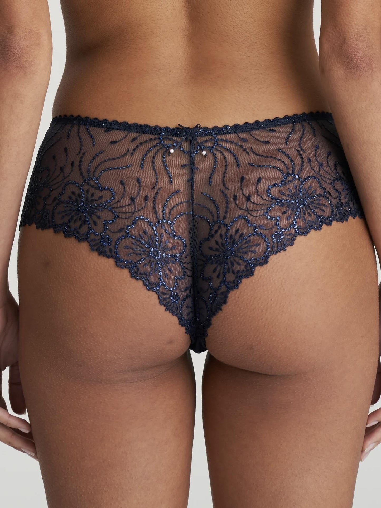 Jane Velvet Blue Luxury Thong