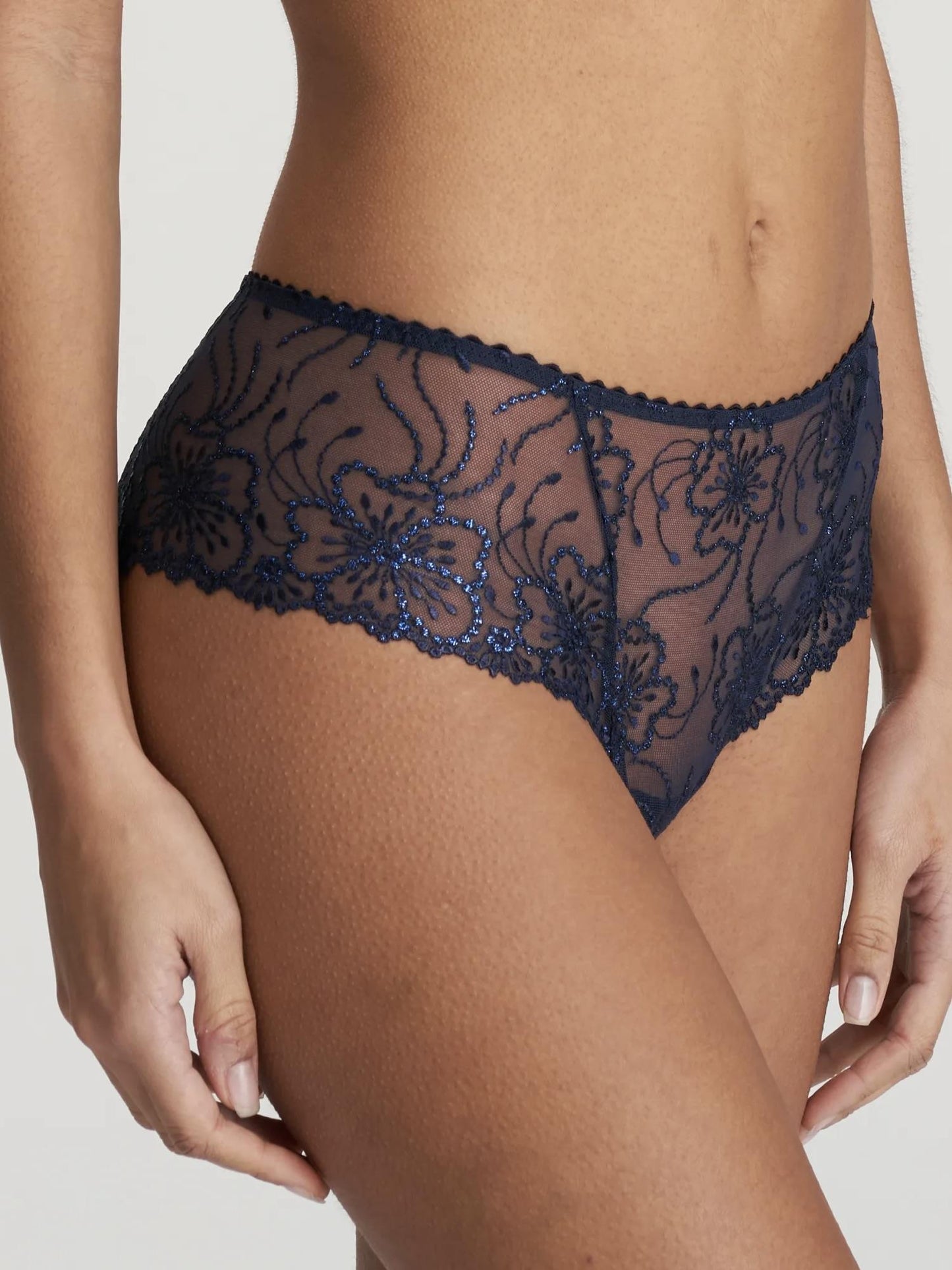 Jane Velvet Blue Luxury Thong