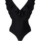 Paola Ruffle Swimsuit Black