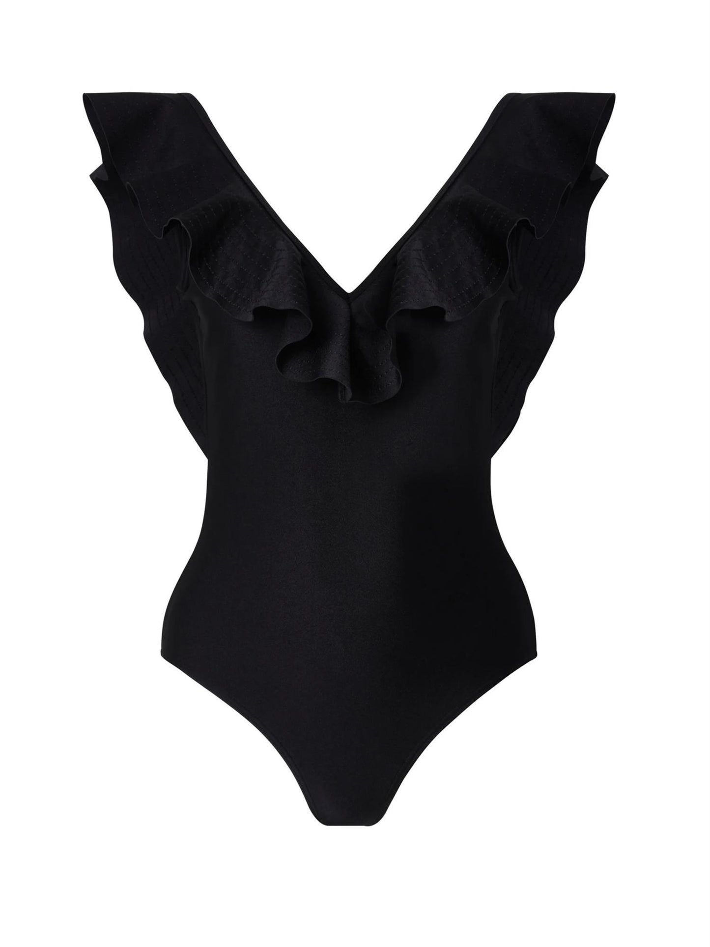 Paola Ruffle Swimsuit Black